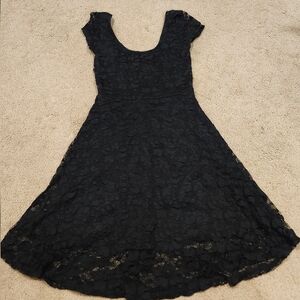 XS LA Hearts Black Lace Dress
